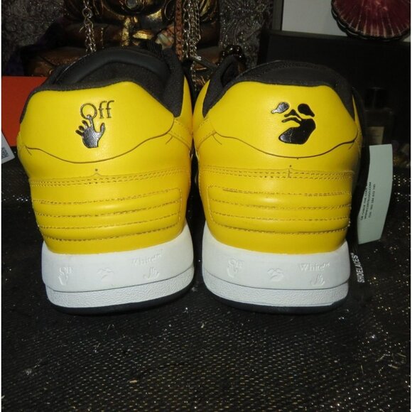 SOLD! Off White Virgil Abloh Out of office Sneakers Yellow Italian calf leather - Picture 3 of 16